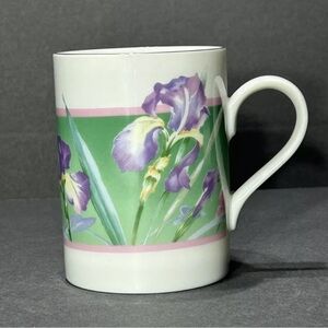 Vintage Otagiri Royal Iris Coffee Tea Cup Mug Purple Pink Green Floral 10oz